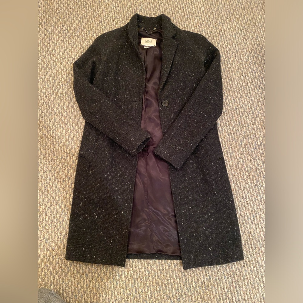 Wilfred Charcoal Wool Coat